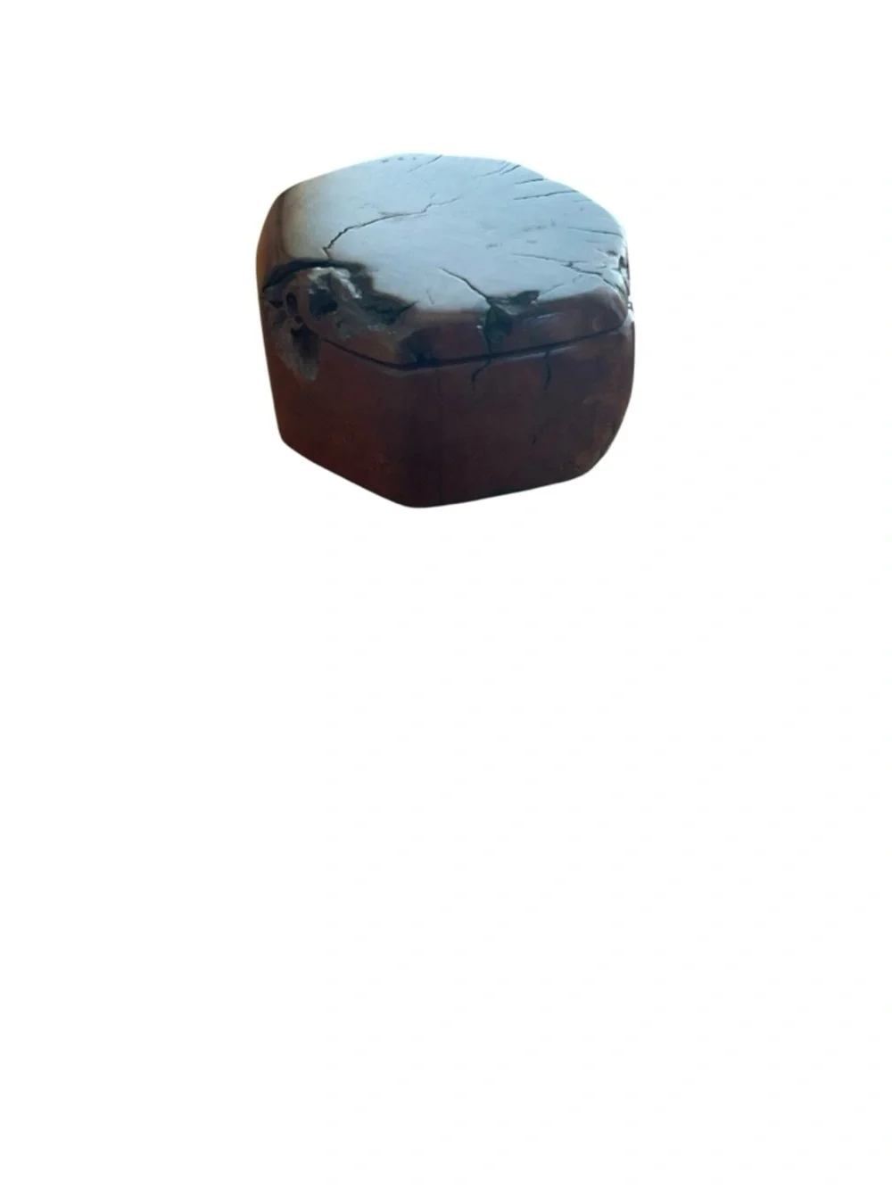 Handmade natural burl wood keepsake box